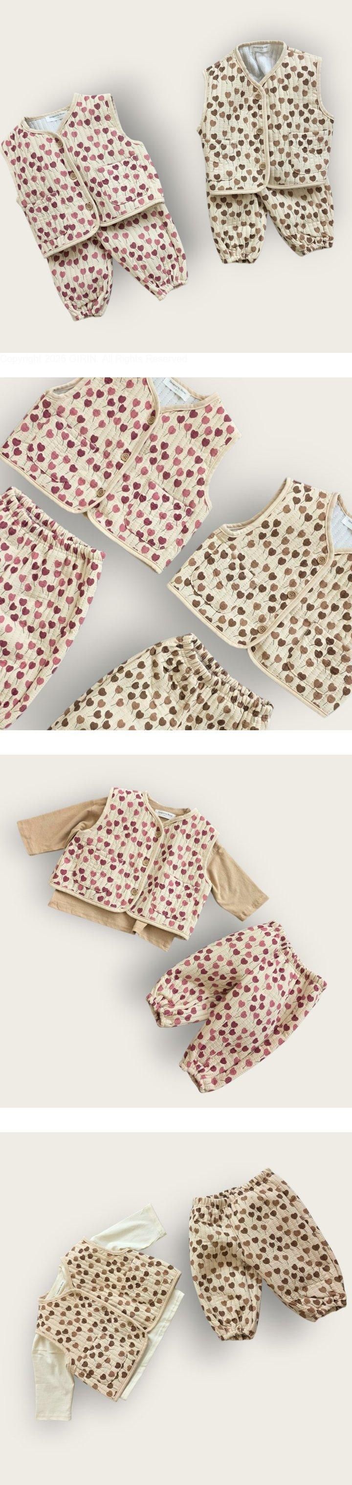 Moran - Korean Baby Fashion - #babyboutiqueclothing - Heart Vest Set