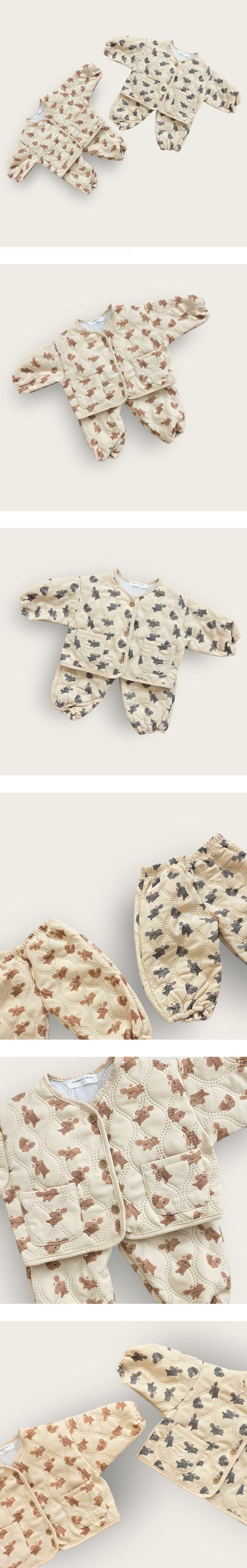 Moran - Korean Baby Fashion - #babyclothing - Puppy Quilted Set