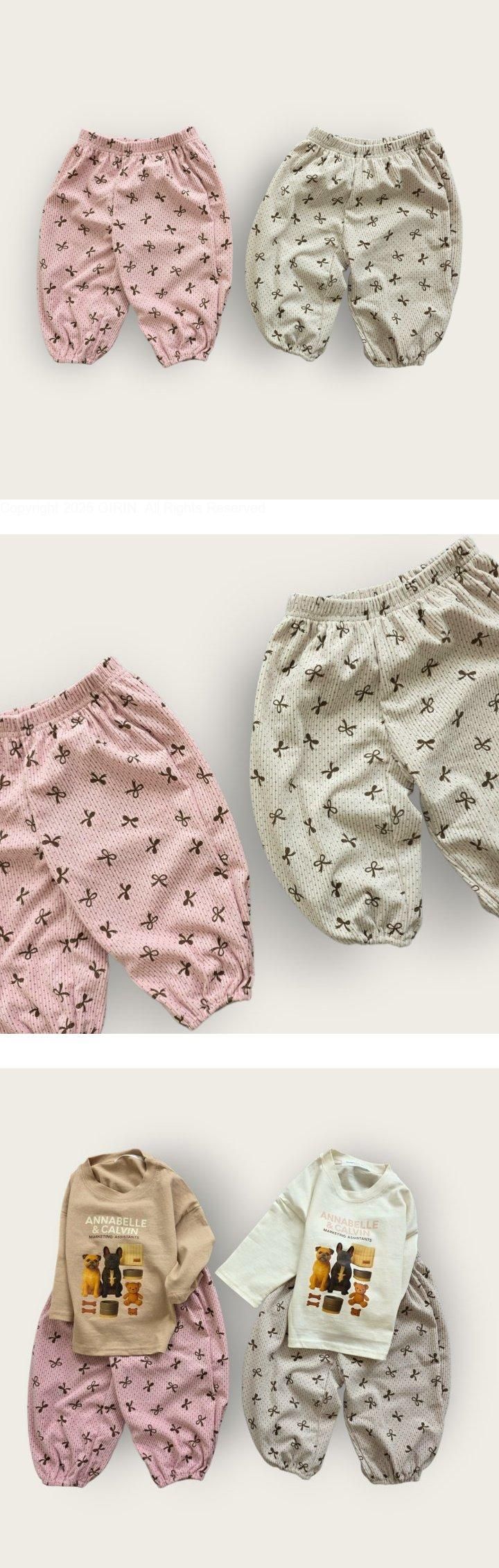 Moran - Korean Children Fashion - #childrensboutique - Fiori Ribbon Pants