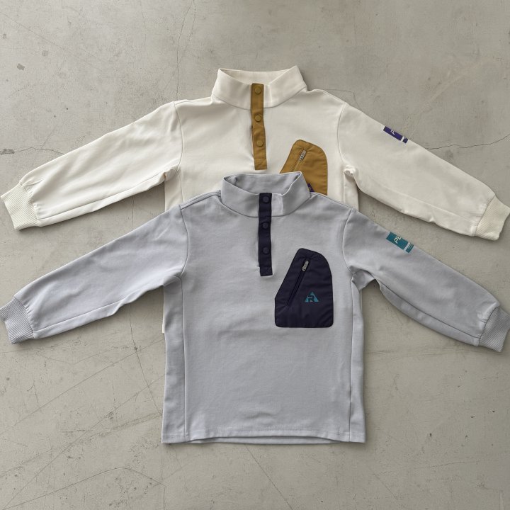 More - Korean Children Fashion - #Kfashion4kids - Pocket High Collar Tee