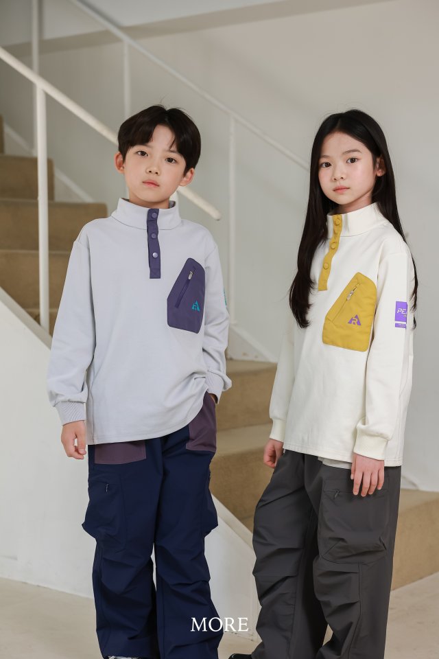 More - Korean Children Fashion - #childofig - Pocket High Collar Tee - 9