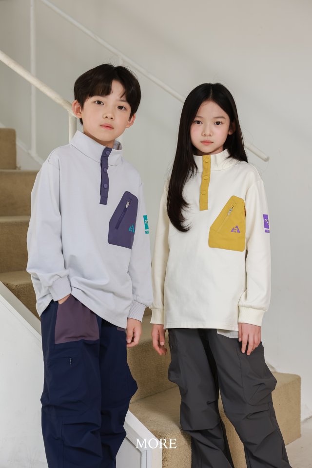 More - Korean Children Fashion - #discoveringself - Pocket High Collar Tee - 12
