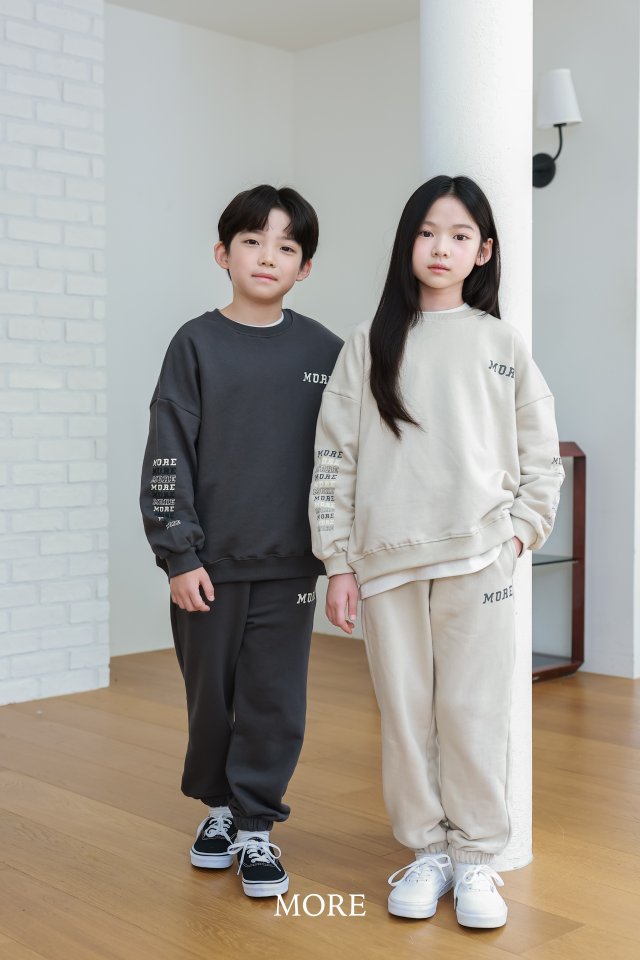 More - Korean Children Fashion - #kidzfashiontrend - Logo Top Bottom Set - 12
