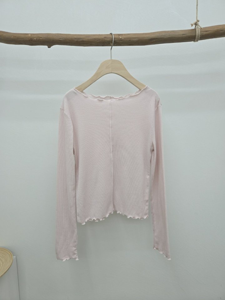 Most - Korean Women Fashion - #restrostyle - Wave Ribbed Tee - 2