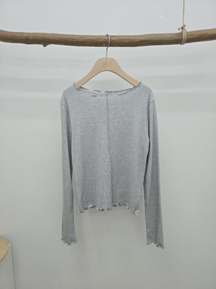 Most - Korean Women Fashion - #romanticstyle - Wave Ribbed Tee - 3