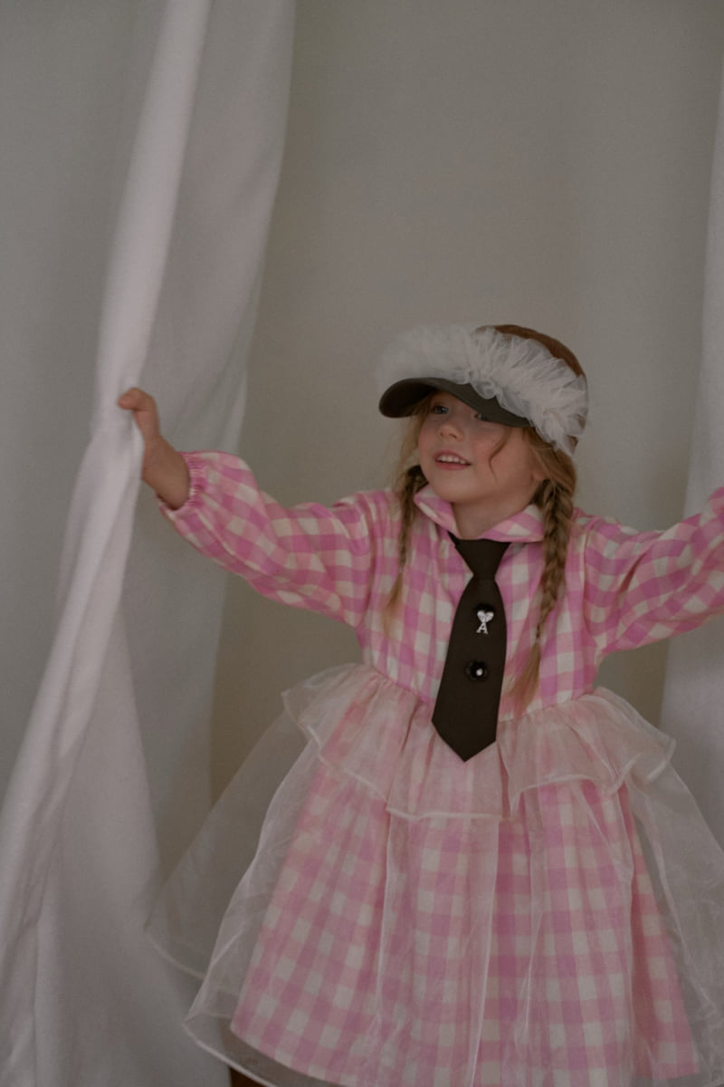 Mumunbaba - Korean Children Fashion - #Kfashion4kids - Check Sugar One-piece (Necktie Set) - 3