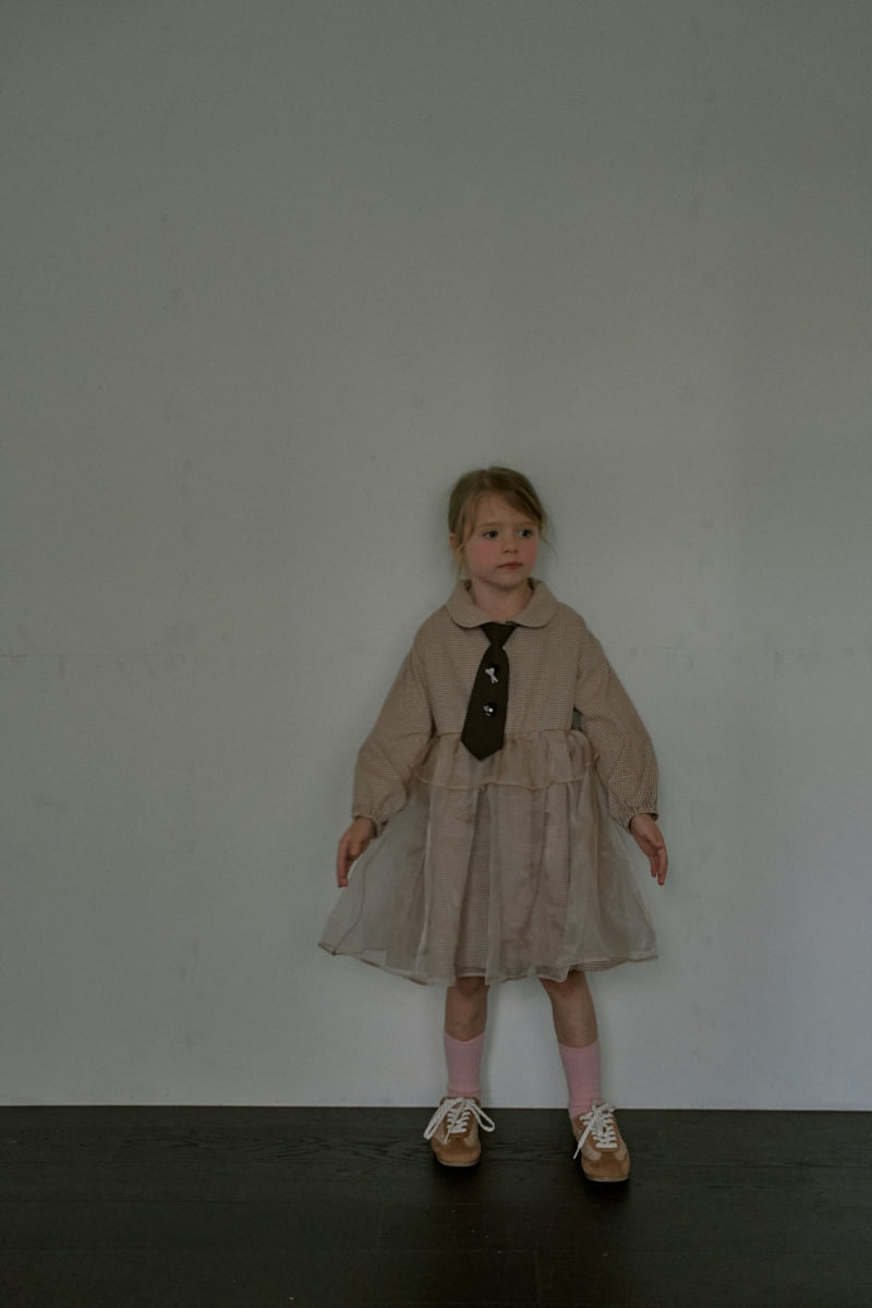 Mumunbaba - Korean Children Fashion - #childrensboutique - Check Sugar One-piece (Necktie Set) - 9