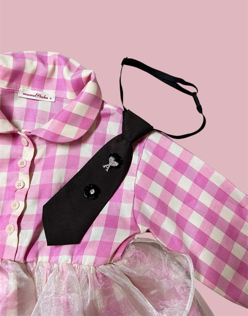 Mumunbaba - Korean Children Fashion - #discoveringself - Check Sugar One-piece (Necktie Set) - 12