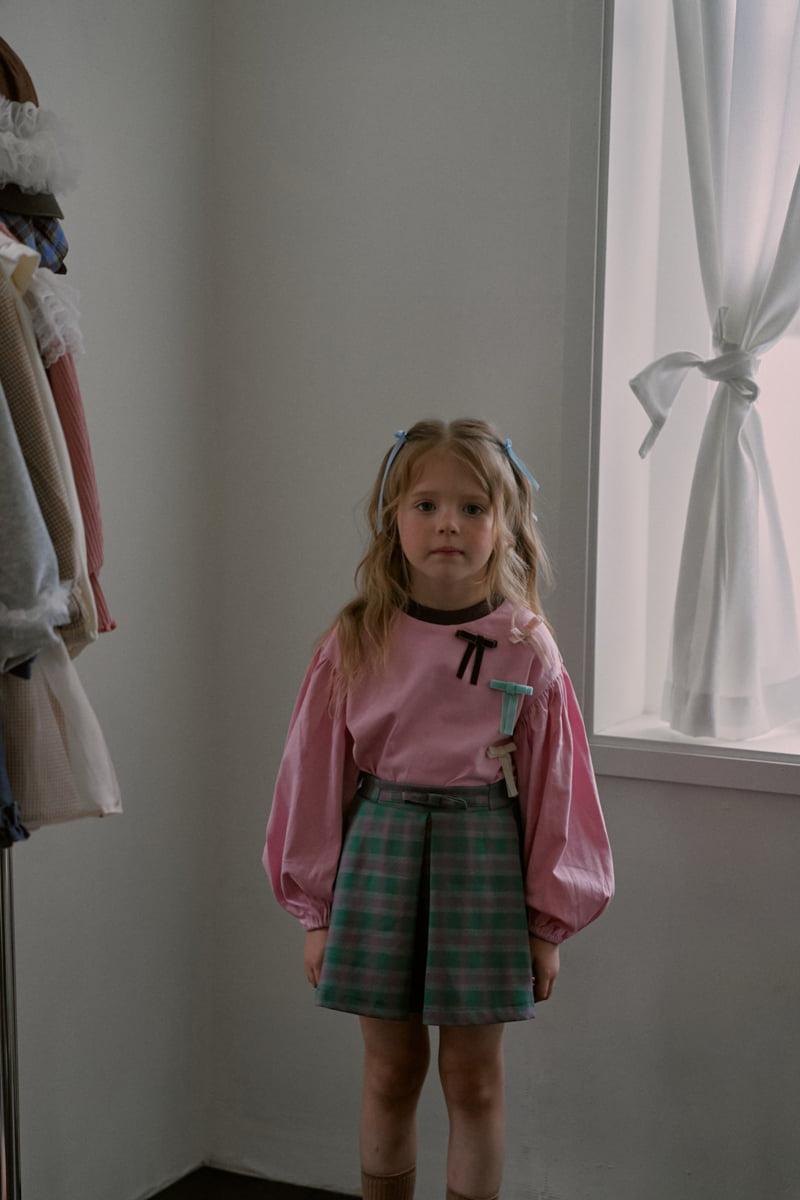 Mumunbaba - Korean Children Fashion - #fashionkids - Check Berry Skirt - 6