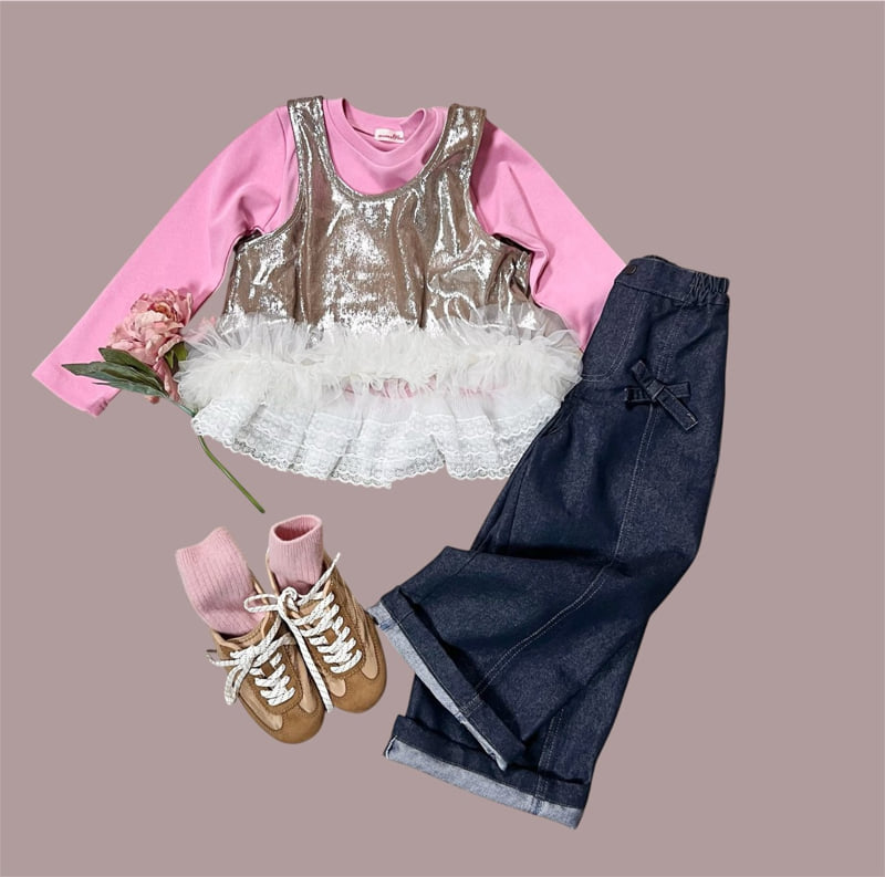 Mumunbaba - Korean Children Fashion - #kidsshorts - Nerd Denim Pants - 12