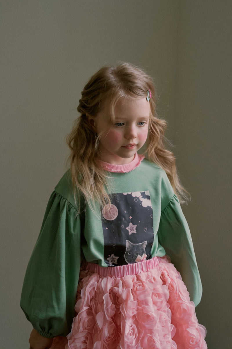 Mumunbaba - Korean Children Fashion - #kidzfashiontrend - Cat Moon Tee - 9