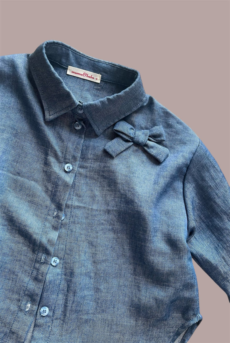 Mumunbaba - Korean Children Fashion - #toddlerclothing - Bonatz Denim Shirt - 8