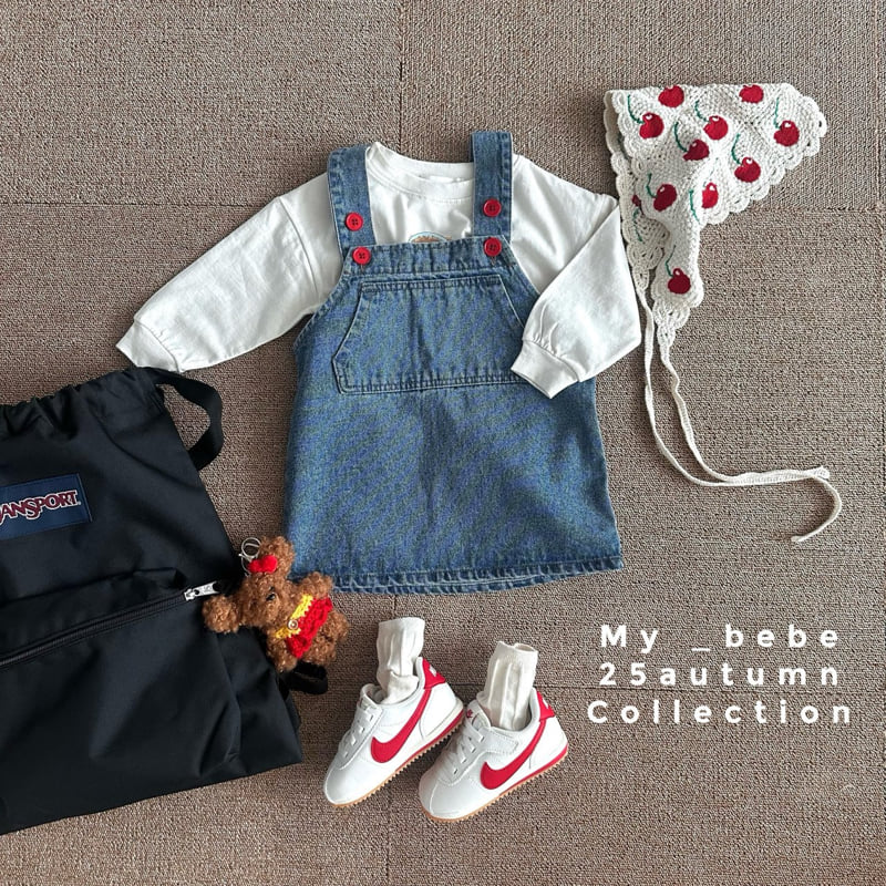 My Bebe - Korean Baby Fashion - #babyboutique - Suspender Point One-piece - 8