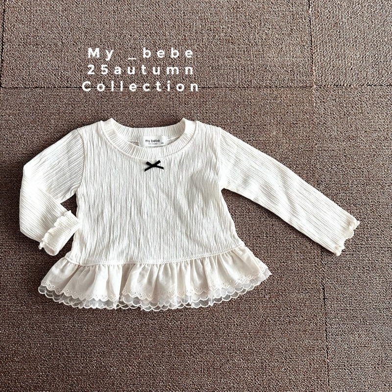 My Bebe - Korean Baby Fashion - #babyboutique - 2-Layer Lace Tee - 5