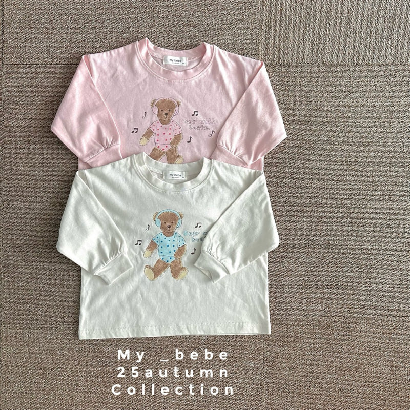 My Bebe - Korean Baby Fashion - #babyboutique - Music Bear Tee - 3