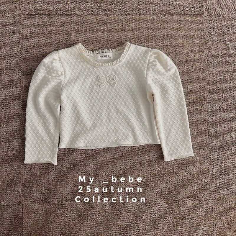 My Bebe - Korean Baby Fashion - #babyboutiqueclothing - Detail Ribbon Tee - 7