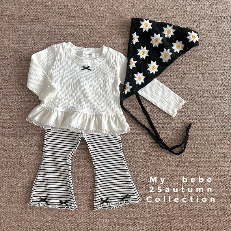My Bebe - Korean Baby Fashion - #babyboutiqueclothing - 2-Layer Lace Tee - 7