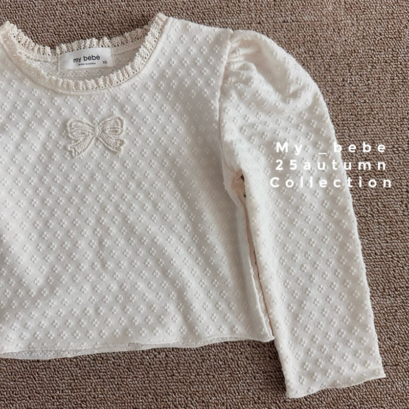 My Bebe - Korean Baby Fashion - #babyclothing - Detail Ribbon Tee - 8