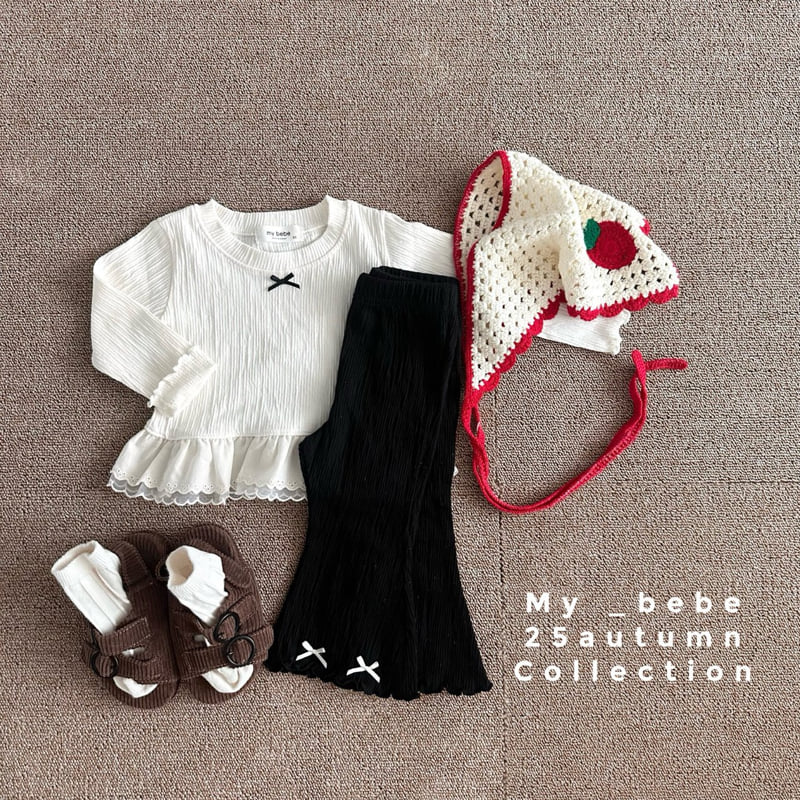 My Bebe - Korean Baby Fashion - #babyclothing - 2-Layer Lace Tee - 8
