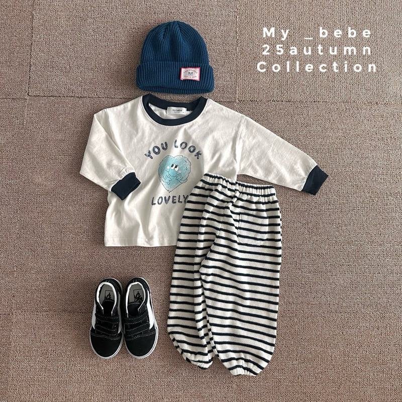 My Bebe - Korean Baby Fashion - #babyfashion - Heart Single Tee - 8