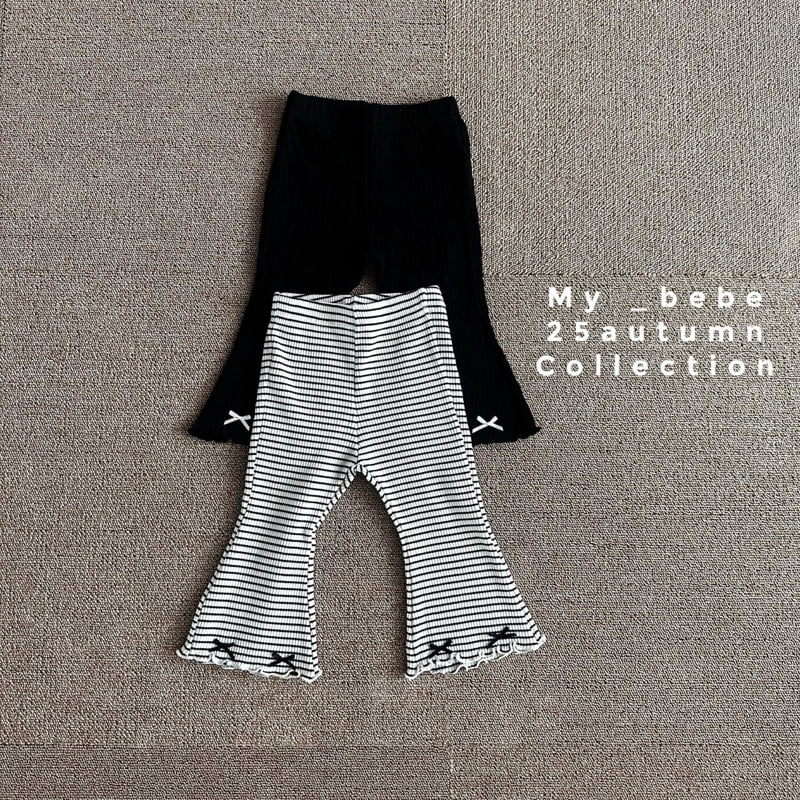 My Bebe - Korean Baby Fashion - #babyfashion - Ribbed Bootcut Pants