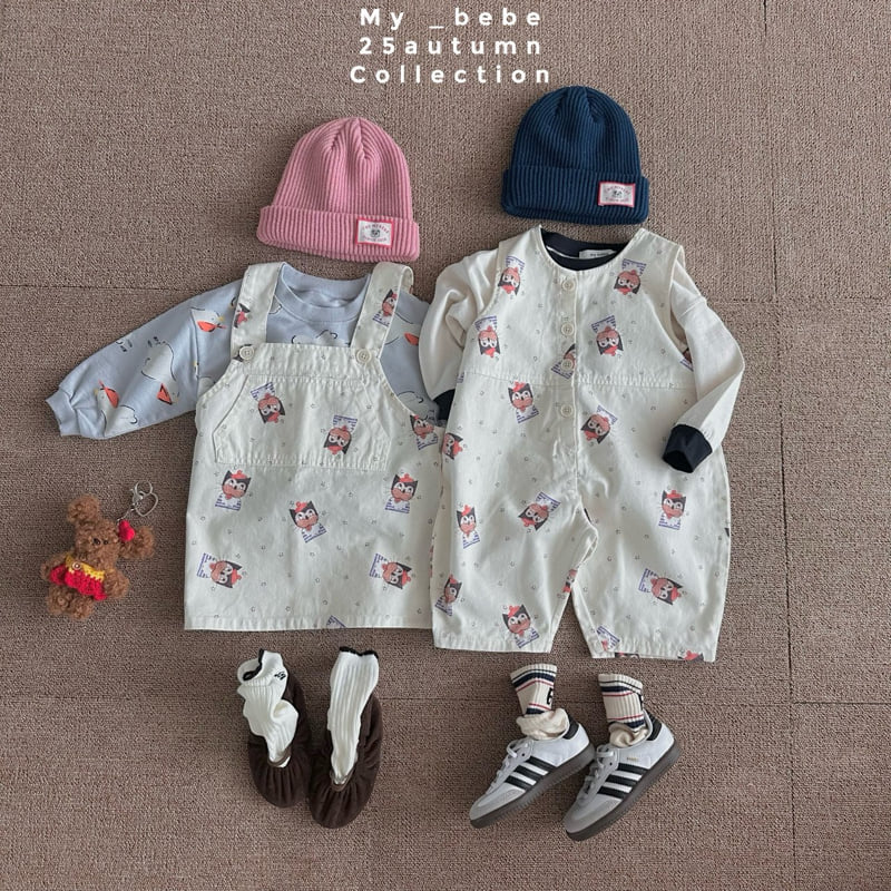 My Bebe - Korean Baby Fashion - #babyfever - Suspender Point One-piece - 12