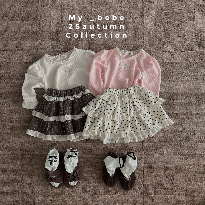 My Bebe - Korean Baby Fashion - #babygirlfashion - Detail Ribbon Tee - 11