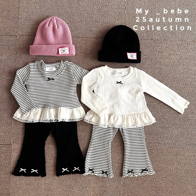 My Bebe - Korean Baby Fashion - #babygirlfashion - 2-Layer Lace Tee - 11