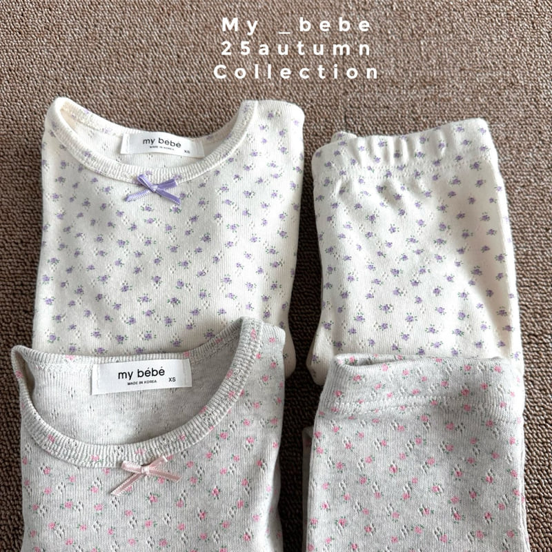 My Bebe - Korean Baby Fashion - #babyoninstagram - Flower Pajamas - 11