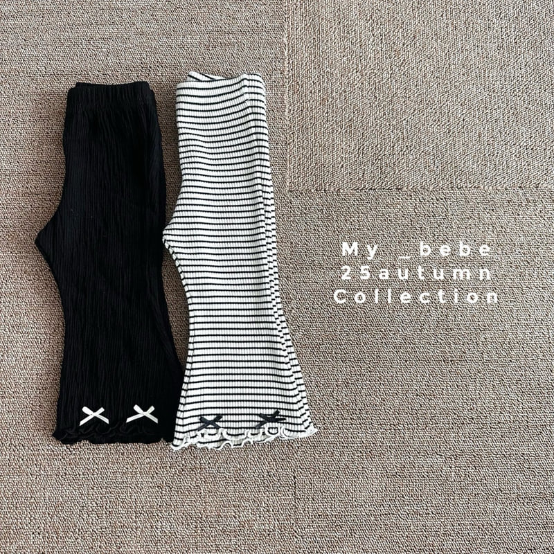 My Bebe - Korean Baby Fashion - #babyoninstagram - Ribbed Bootcut Pants - 5