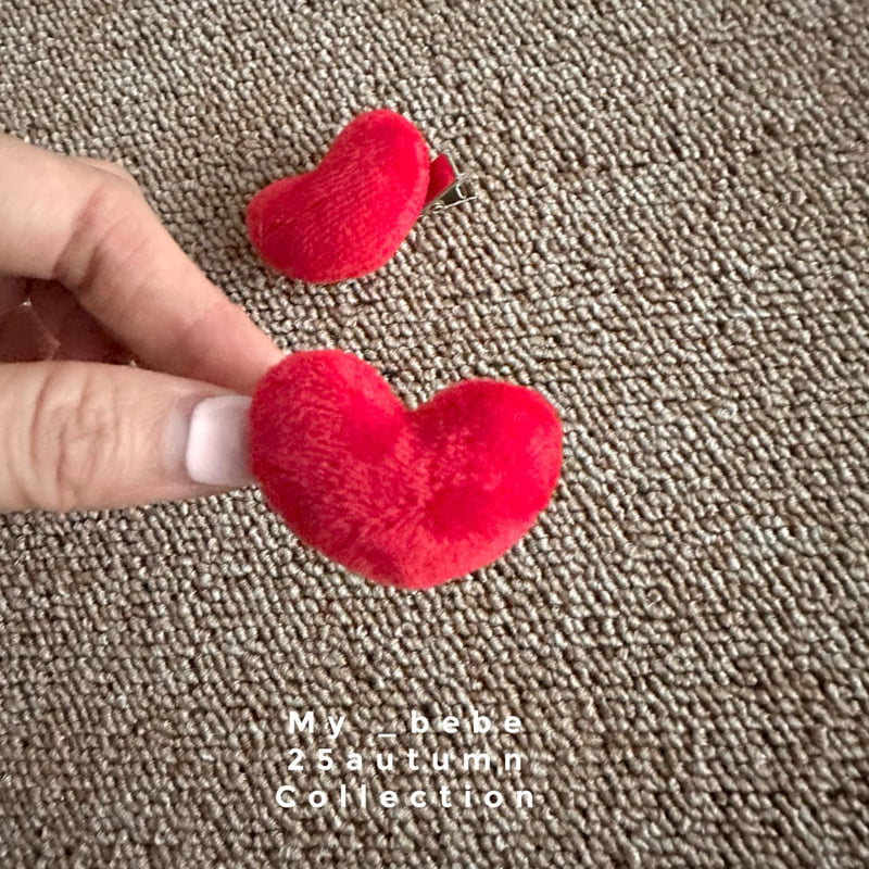 My Bebe - Korean Baby Fashion - #babyootd - Heart Hair Clip - 2