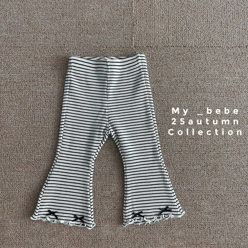 My Bebe - Korean Baby Fashion - #babyoutfit - Ribbed Bootcut Pants - 7