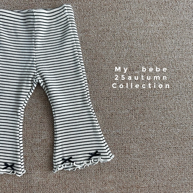 My Bebe - Korean Baby Fashion - #babyoutfit - Ribbed Bootcut Pants - 8