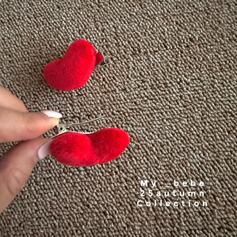 My Bebe - Korean Baby Fashion - #babyoutfit - Heart Hair Clip - 3