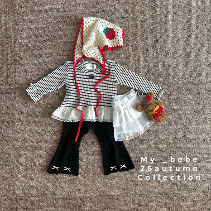 My Bebe - Korean Baby Fashion - #babywear - Ribbed Bootcut Pants - 9