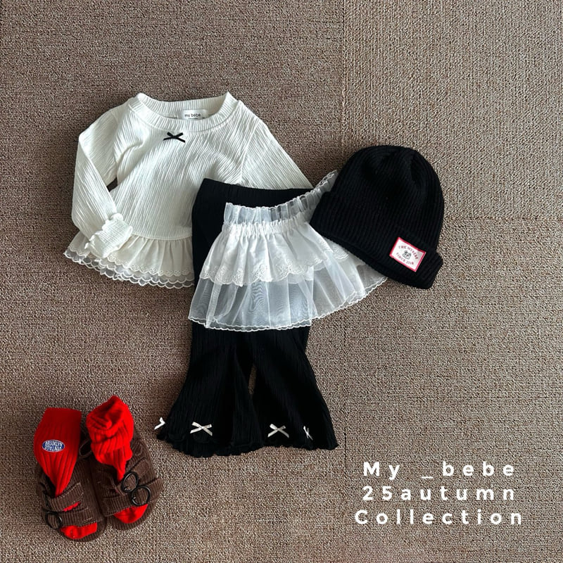 My Bebe - Korean Baby Fashion - #onlinebabyboutique - Ribbed Bootcut Pants - 10