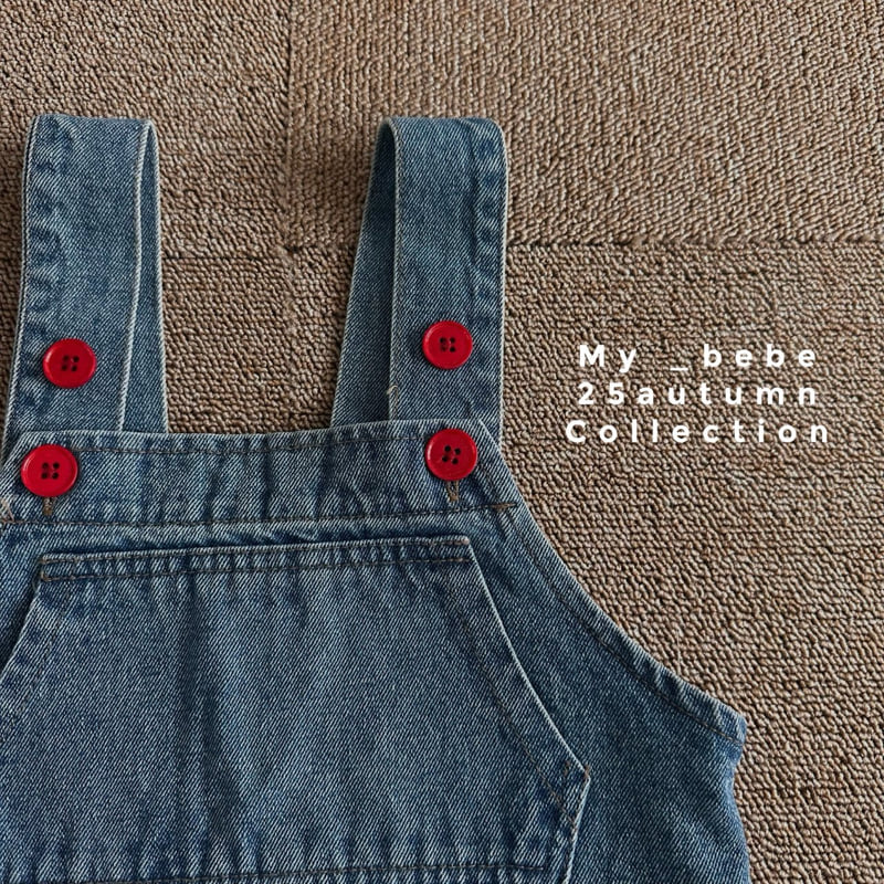 My Bebe - Korean Baby Fashion - #onlinebabyshop - Suspender Point One-piece - 6