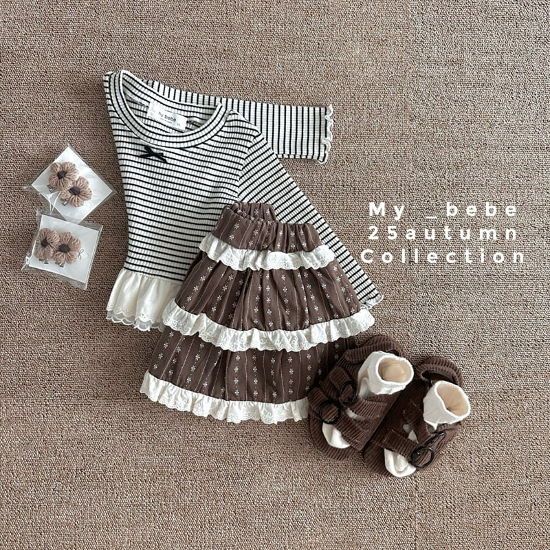 My Bebe - Korean Baby Fashion - #onlinebabyshop - 3-Tier Skirt - 12