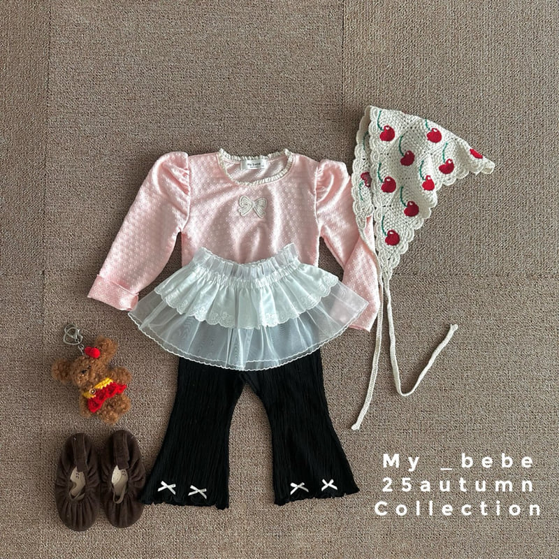 My Bebe - Korean Baby Fashion - #onlinebabyshop - Ribbed Bootcut Pants - 11