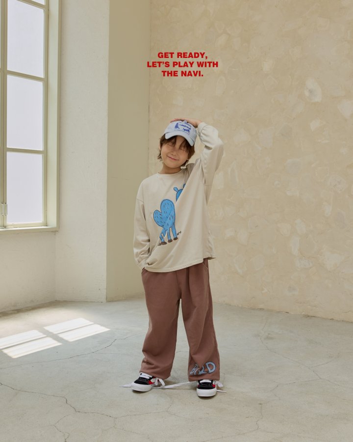 Navi - Korean Children Fashion - #childofig - Camel Long Tee - 5