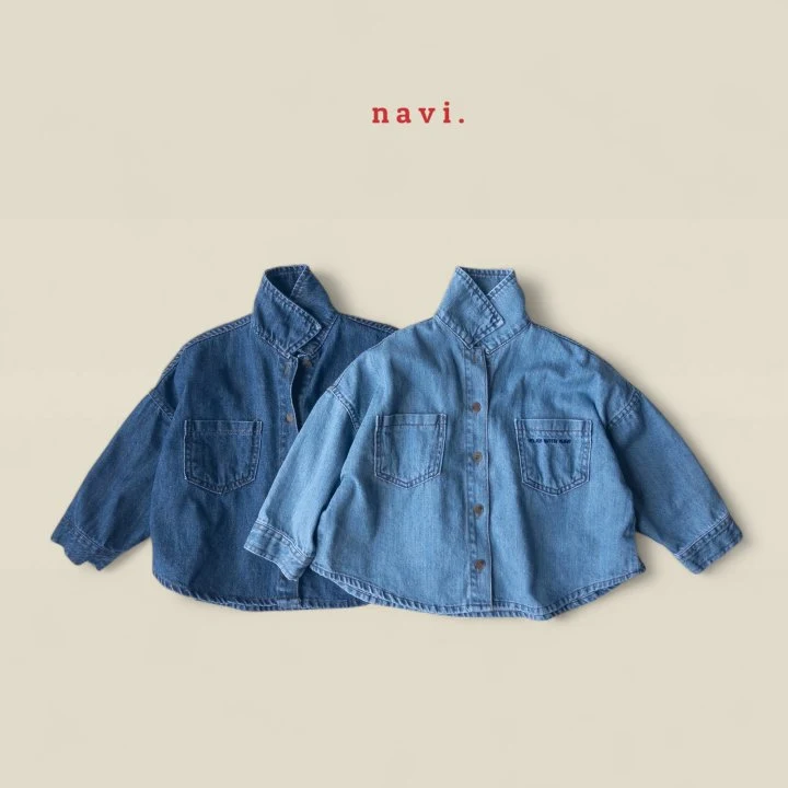 Navi - Korean Children Fashion - #magicofchildhood - Woody Denim Shirt