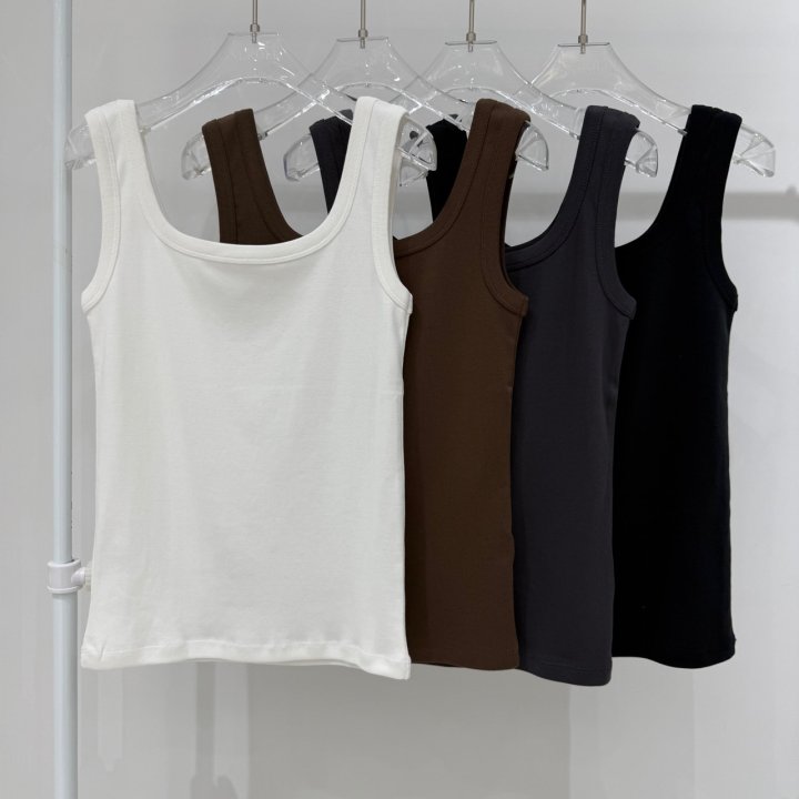 Neroli36 - Korean Women Fashion - #momslook - Heavy Square Sleeveless Top