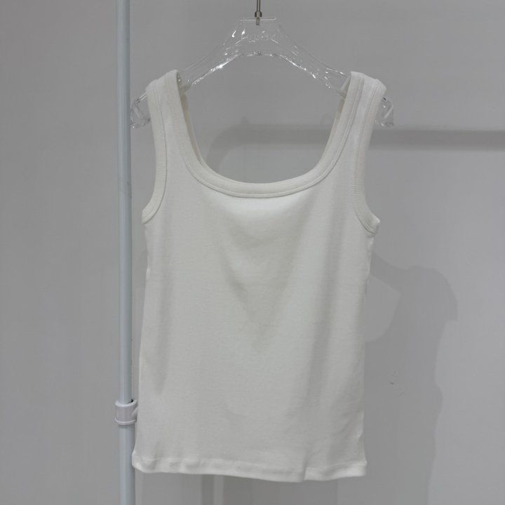 Neroli36 - Korean Women Fashion - #momslook - Heavy Square Sleeveless Top - 3