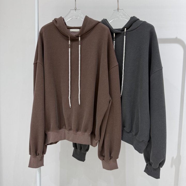 Neroli36 - Korean Women Fashion - #momslook - Pearl Pigment Hoodie