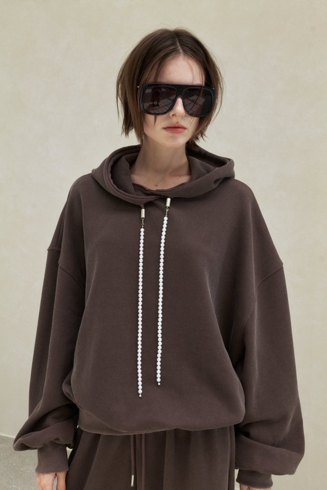 Neroli36 - Korean Women Fashion - #momslook - Pearl Pigment Hoodie - 11