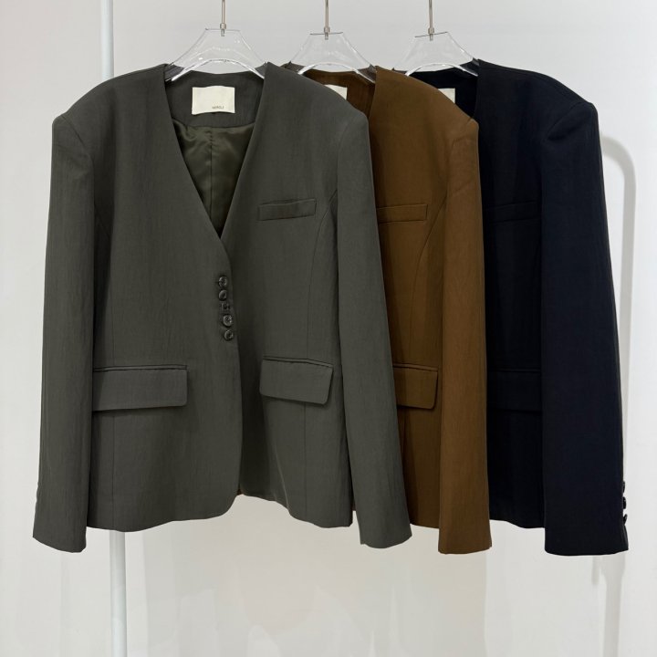 Neroli36 - Korean Women Fashion - #momslook - Raun No Collar Jacket