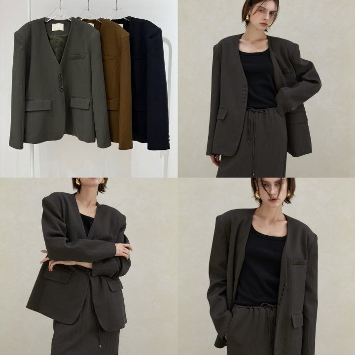 Neroli36 - Korean Women Fashion - #momslook - Raun No Collar Jacket - 5