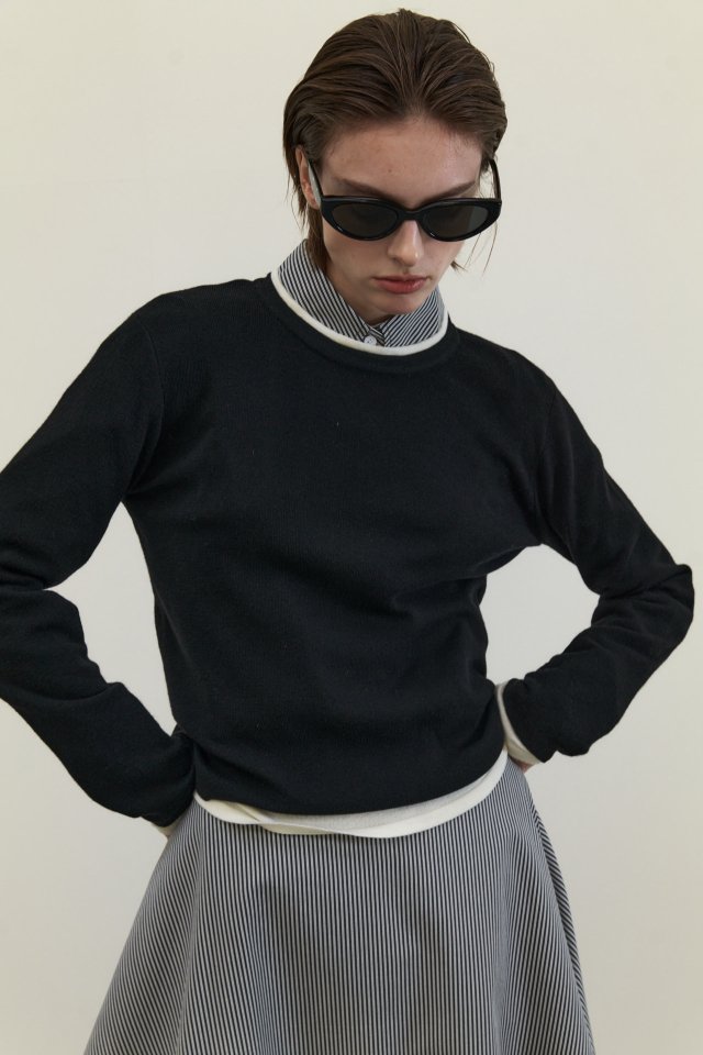 Neroli36 - Korean Women Fashion - #momslook - Double Round Knit Top - 11