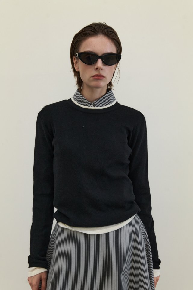 Neroli36 - Korean Women Fashion - #momslook - Double Round Knit Top - 7