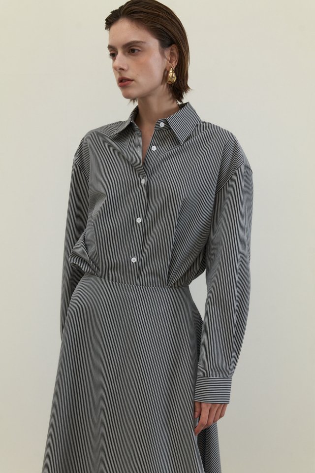 Neroli36 - Korean Women Fashion - #momslook - Trick Stripe Shirt - 10